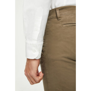 Camicia Uomo 1 Bottone Button Down Slim Oxford Lavato Unito Bianco