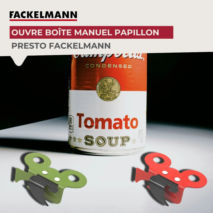 Ensemble de 2 Ouvre-boîtes manuel papillon Fackelmann