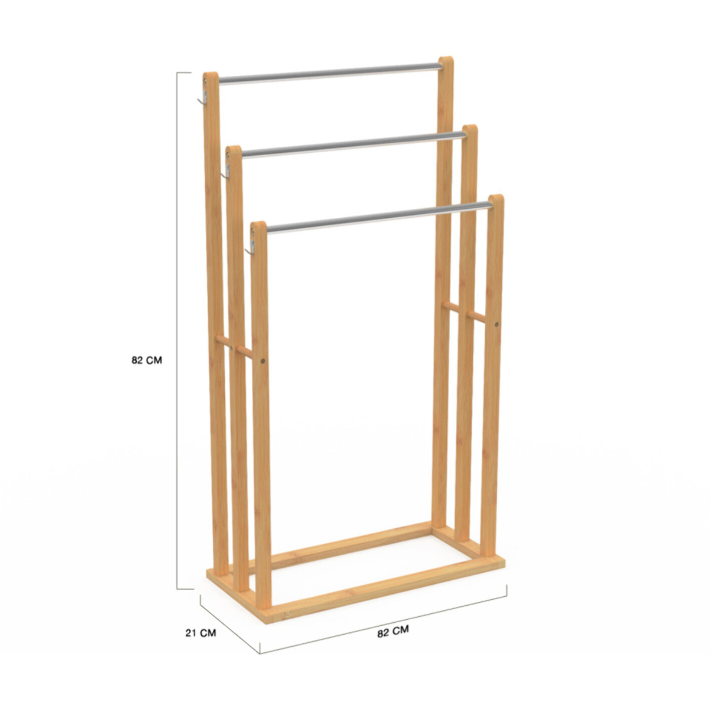 Porte-serviettes Maya 3 niveaux en bambou