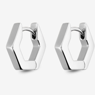 Orecchini a Cerchio Bullone placcati Rodio