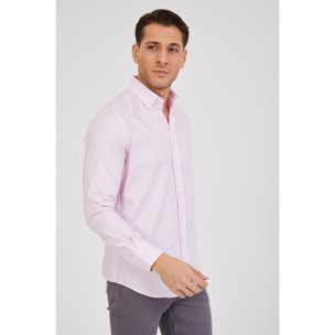 Camicia Uomo 1 Bottone Button Down Slim Oxford unito Rosa