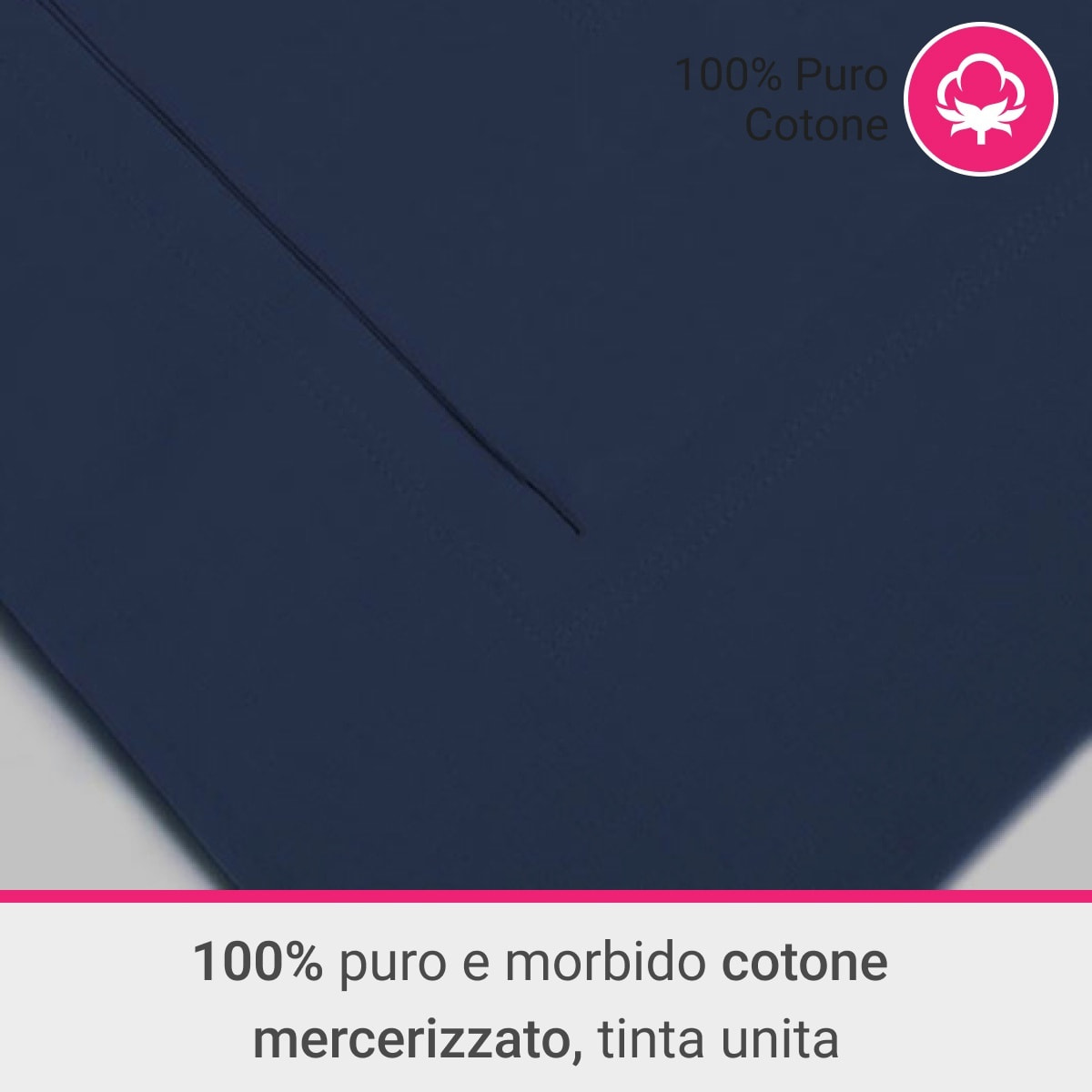 Coppia Federe 3 volani IPERSAN Puro Cotone Blu