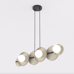 Lampada a sospensione Model in acciaio moka e vetro