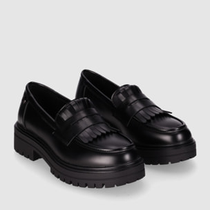 Zapatos de Piel Sintética - Negro - Tacón: Bajo