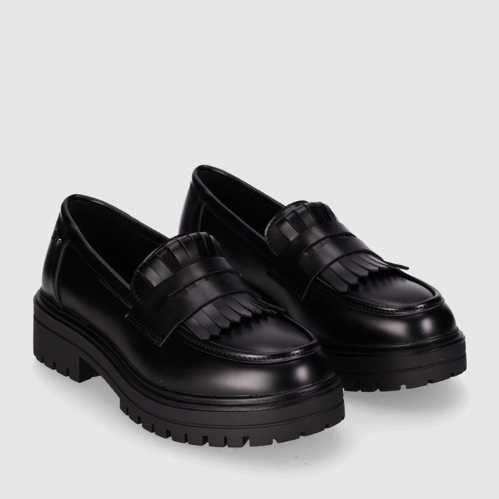 Zapatos de Piel Sintética - Negro - Tacón: Bajo