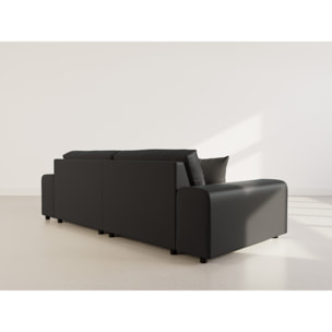 Garance - canapé d'angle réversible 4 places en simili - Noir