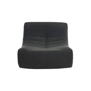 Lot de 3 fauteuils chauffeuses en bouclette texturée noir style contemporain 1 place