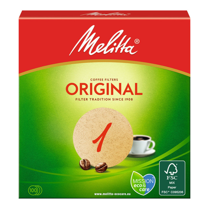 4x100 Filtres à café Brun Rond - Melitta