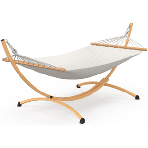 Hamac Amazonia support métal effet bois toile écrue