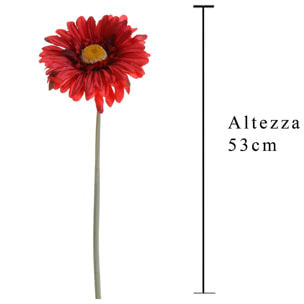 Fiore Di Gerbera. Altezza 53 Cm - Pezzi 24 - 10X53X10cm - Colore: Rosso - Bianchi Dino - Fiori Artificiali