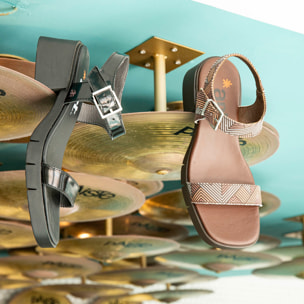 Sandalias con tacón 2060 NAPPA SHINNY CHAMPAGNE / VARSOVIA color Champagne