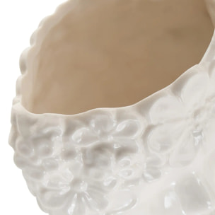 Vase Visage Fleur de rose H21cm blanc