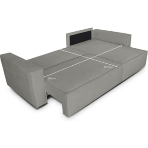 Canapé d'angle convertible 4 places en tissu chenille - LIVIA