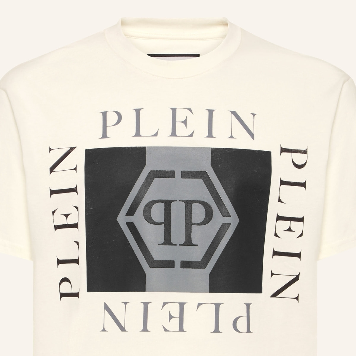 PHILIPP PLEIN Camiseta de cuello redondo y manga corta HEXAGON