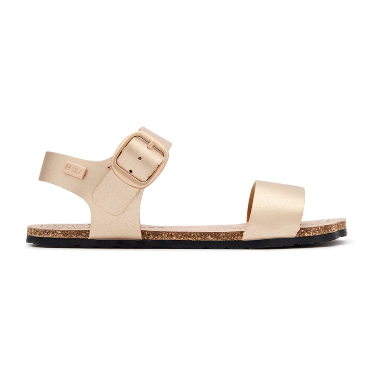 Sandalias Abiertas Barefoot Goflex con Detalles Brillantes en Dorado