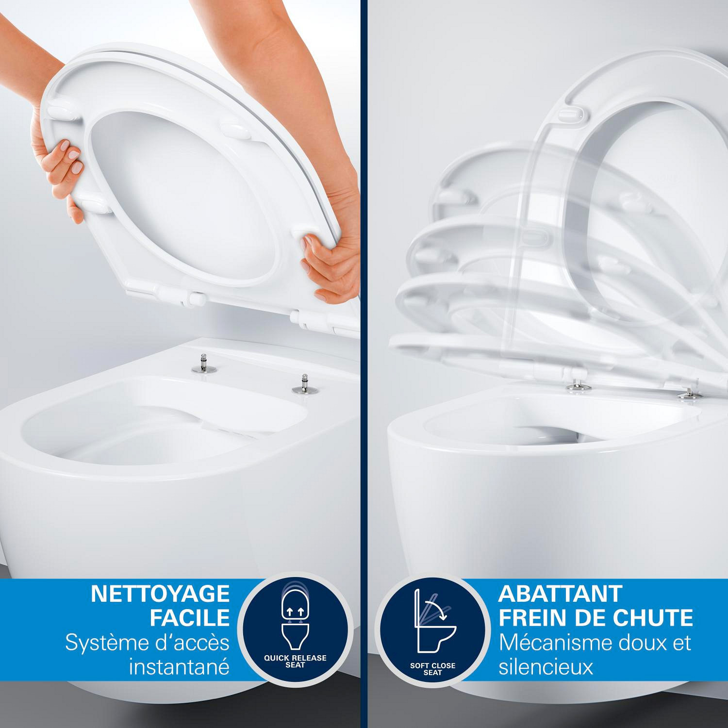 Pack WC suspendu Start Round Ceramic Set + abattant avec frein de chute déclipsable