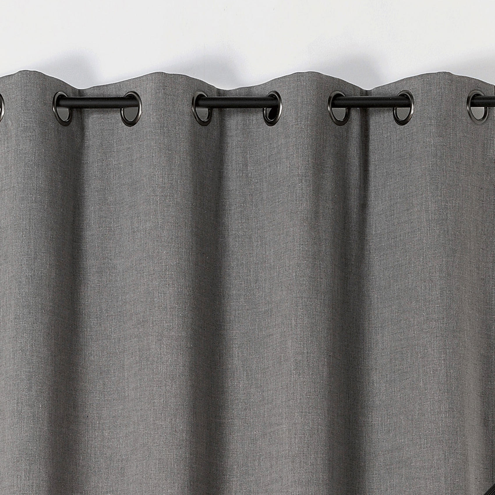 Rideau obscurcissant et isolant  -  - Effet tissé - Gris anthracite
