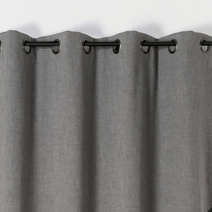 Rideau obscurcissant et isolant  -  - Effet tissé - Gris anthracite
