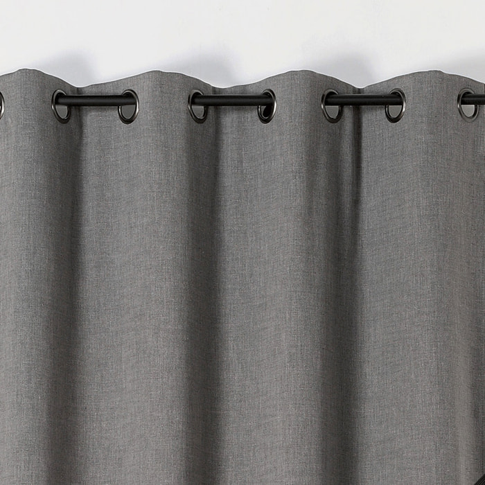 Rideau obscurcissant et isolant  -  - Effet tissé - Gris anthracite