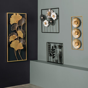 Déco murale "Ginko" - métal 50x100 cm