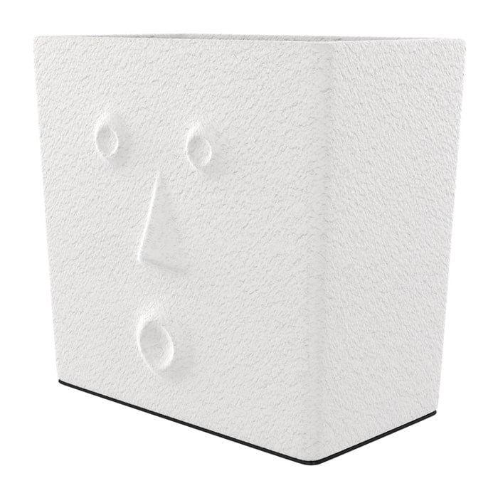 Cache-pot blanc en terre cuite H21 cm - Baho