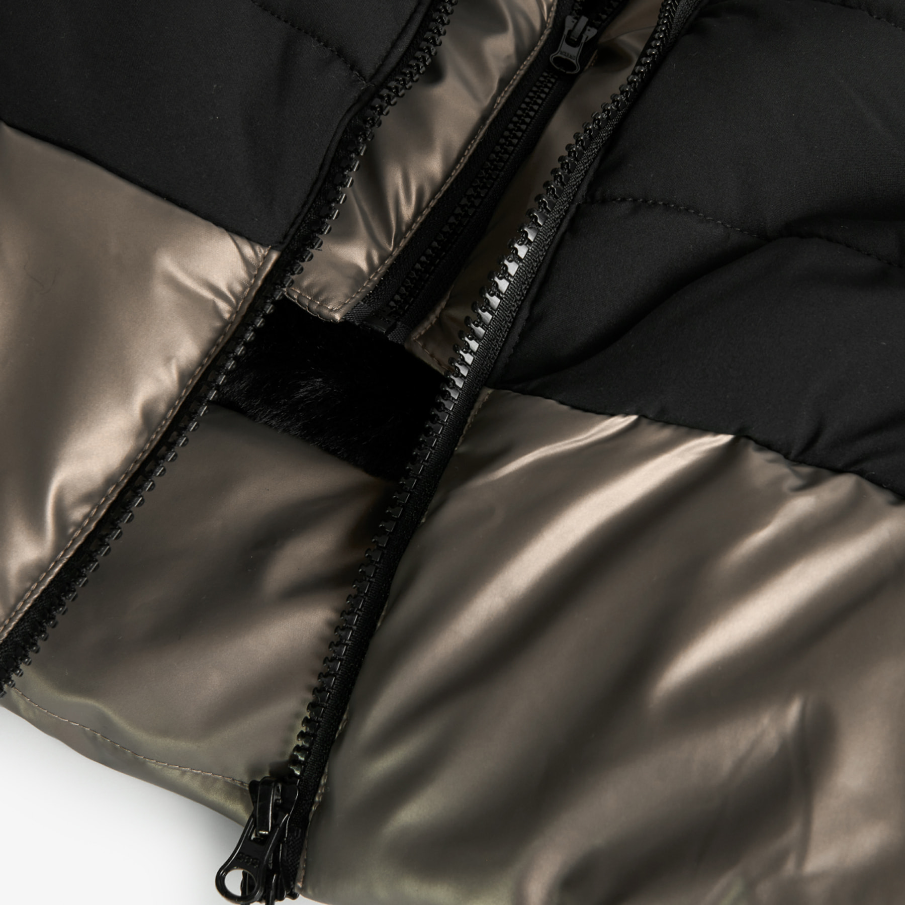 Parka tejido técnico combinada de niña