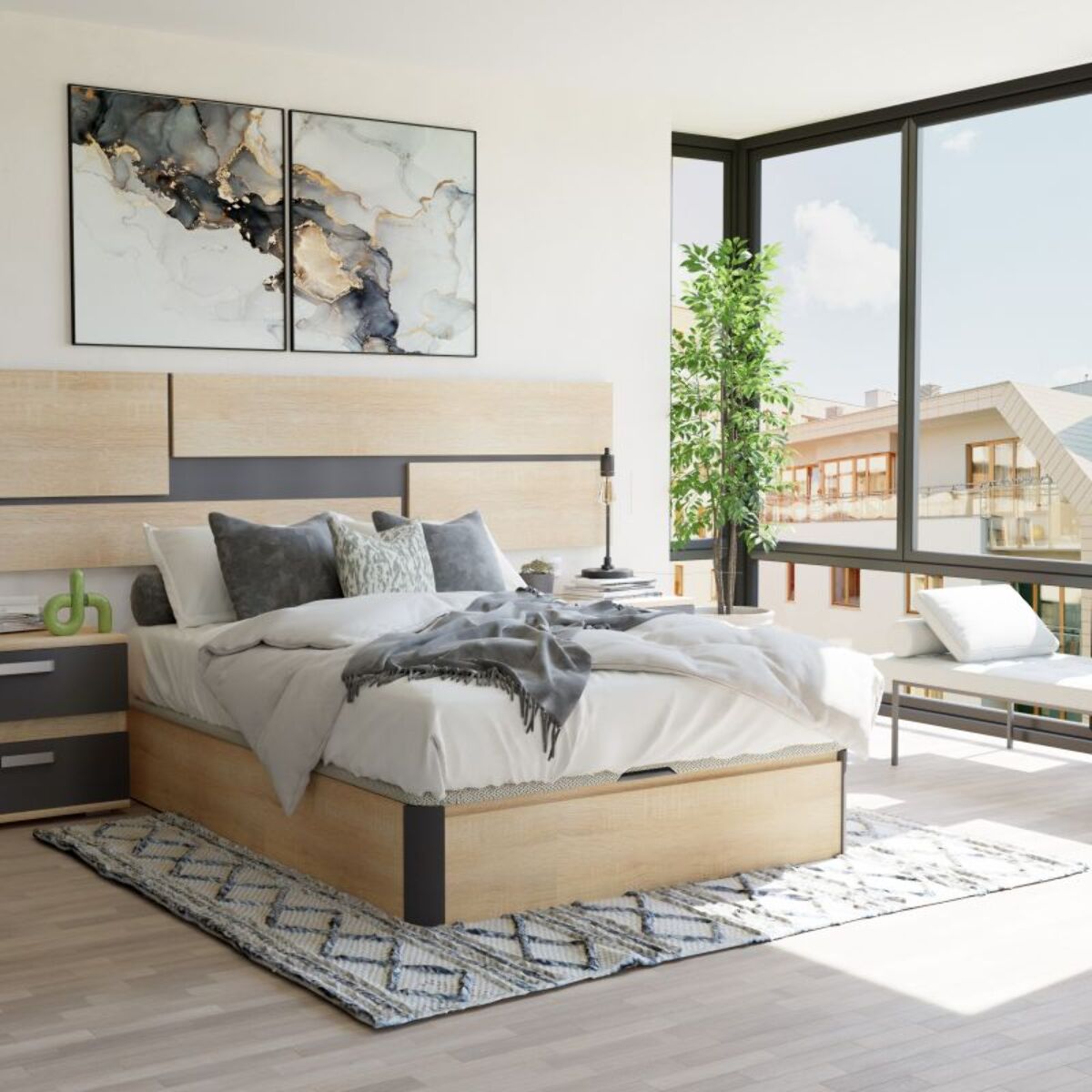 Canapé Luxury 3D Roble - Grafito