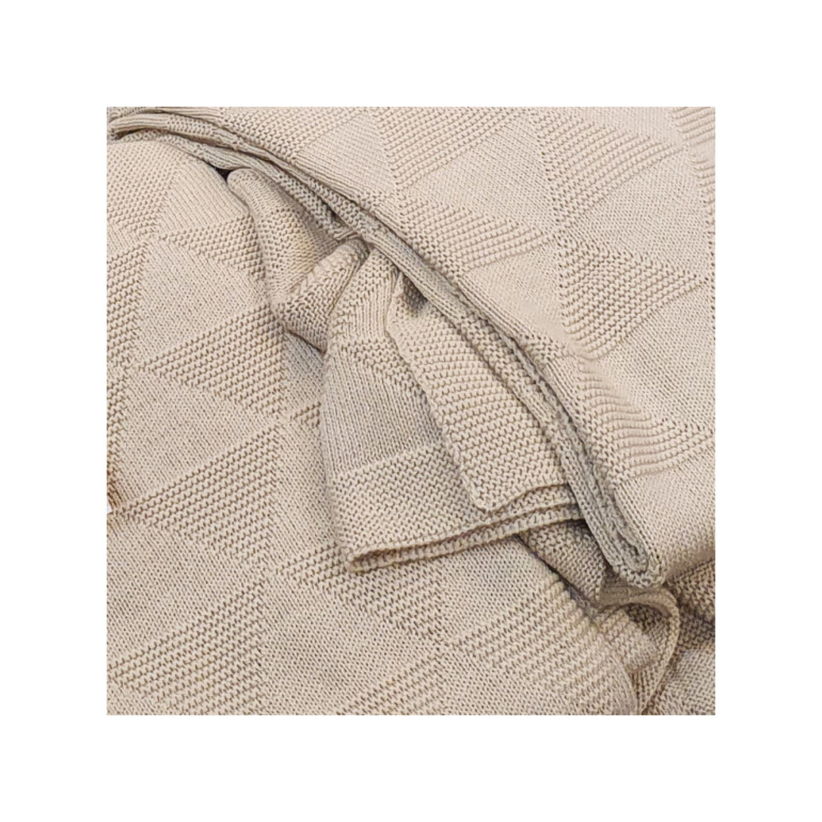 Plaid tricot en coton 100 x 150 cm - MARINA