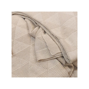 Plaid tricot en coton 100 x 150 cm - MARINA