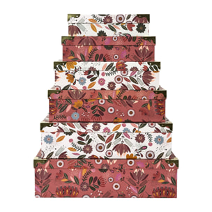 Lot de 6 Boîtes de Rangement - HOME DECO FACTORY - Pratiques - Chic - Multicolore