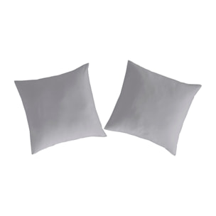 2 Taies d'oreiller PURE en coton percale - gris -