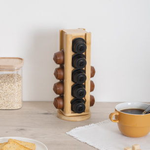Porte-capsules rotatif en bambou
