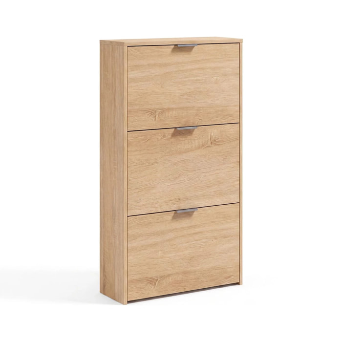Zapatero de 3 puertas abatibles en roble canadian 60x113 cm Remi Roble Canadian