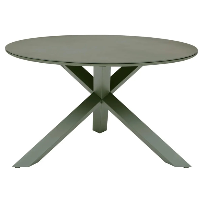 Table de jardin 6 places Oryon D130cm vert laurier