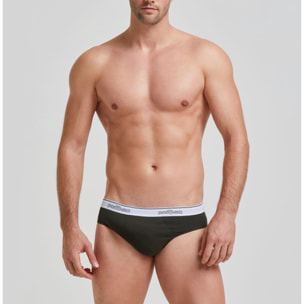 Slip uomo cotone con elastico a vista logato