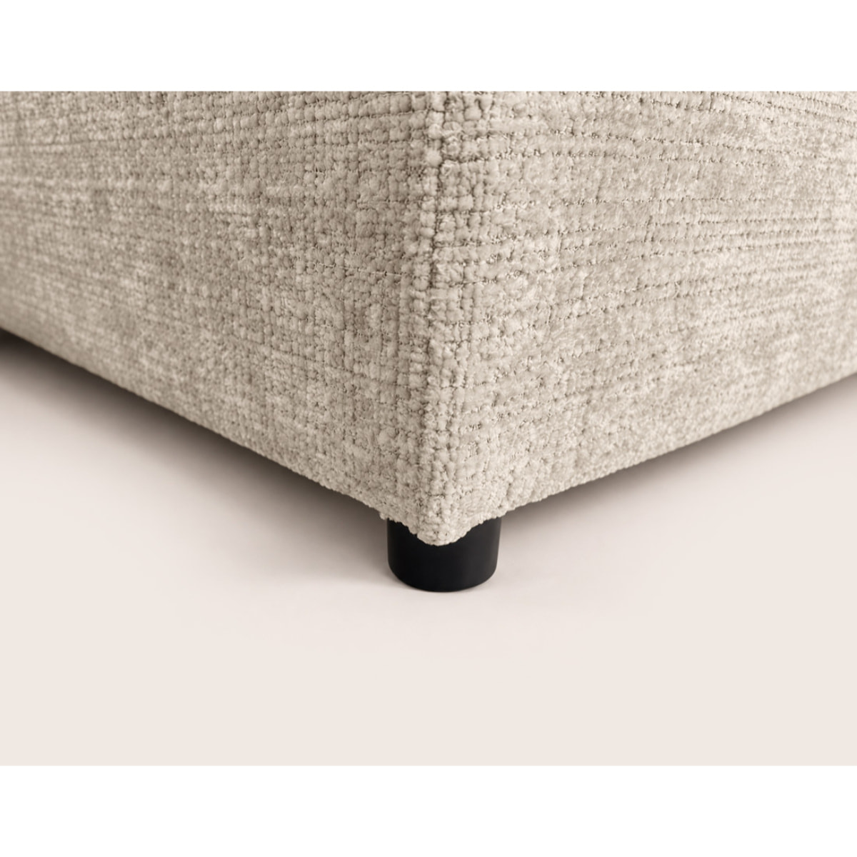 Octave - Canapé d'angle réversible 4 places convertible avec coffre en velours texturé - Beige