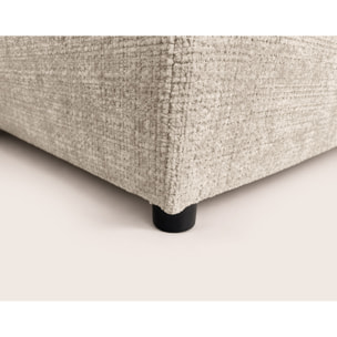 Octave - Canapé d'angle réversible 4 places convertible avec coffre en velours texturé - Beige