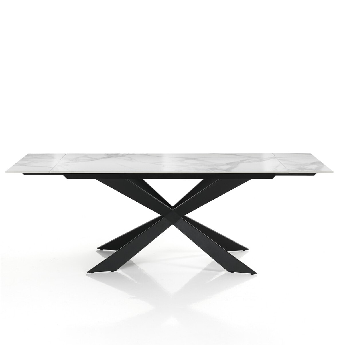Tomasucci MELVIN EVO 160 MARBRE BLANC - Table extensible NOIRE