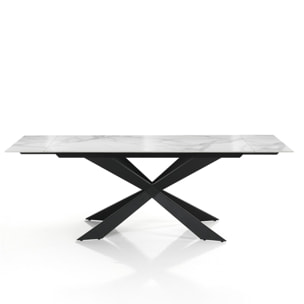 Tomasucci MELVIN EVO 160 MARBRE BLANC - Table extensible NOIRE