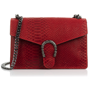 Luce Borsa a mano Donna.Pelle autentica Camoscio Inciso Serpente