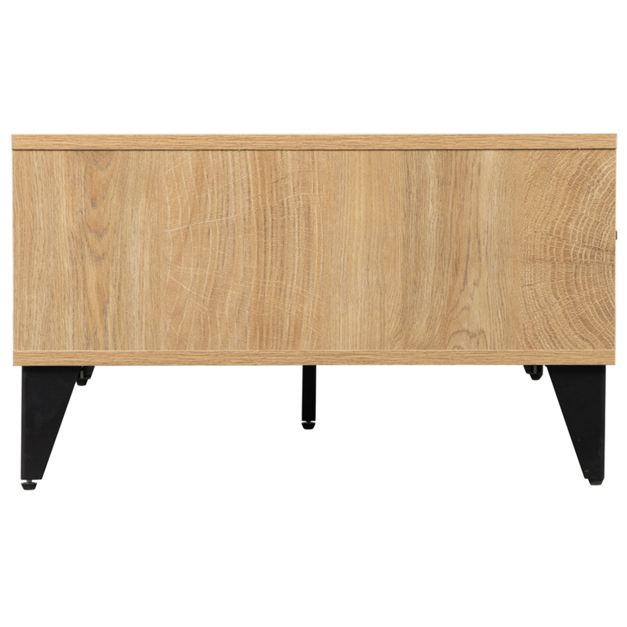 Tribeca - table basse - effet bois et métal noir - 110 cm - Bois / Noir