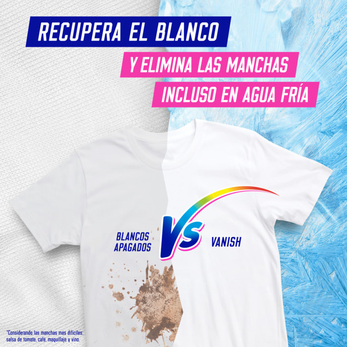 Vanish Oxi Advance Quitamanchas para la Ropa Blanca, elimina olores, potenciador de Lavado en polvo - 6x400 gr