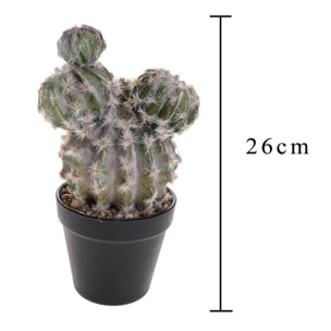 Cactus Con Vaso. Altezza 28 Cm - Pezzi 1 - 16X28X16cm - Colore: Altro - Bianchi Dino - Piante Artificiali