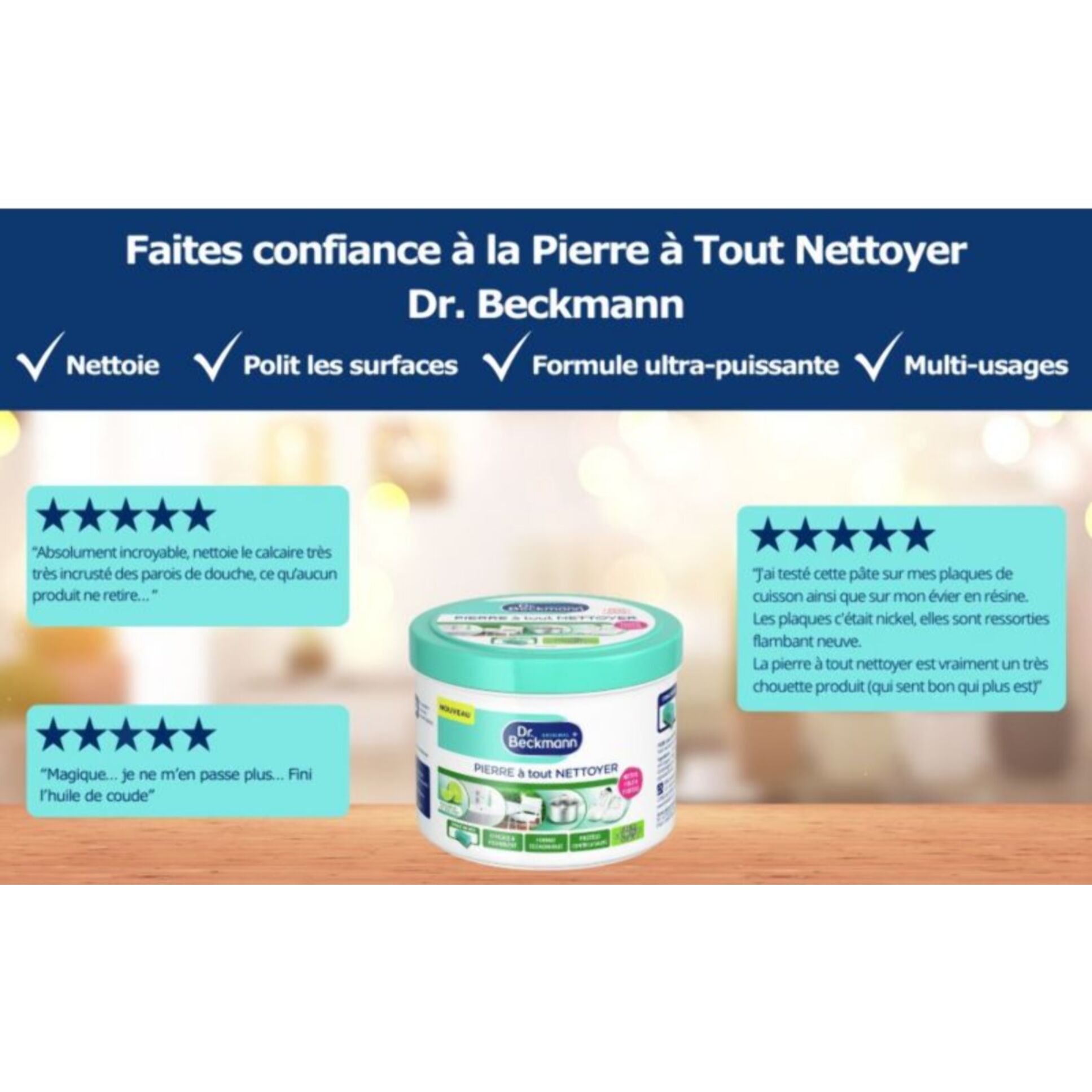 Nettoyant multi surfaces DR BECKMANN pierre à tout nettoyer 550g