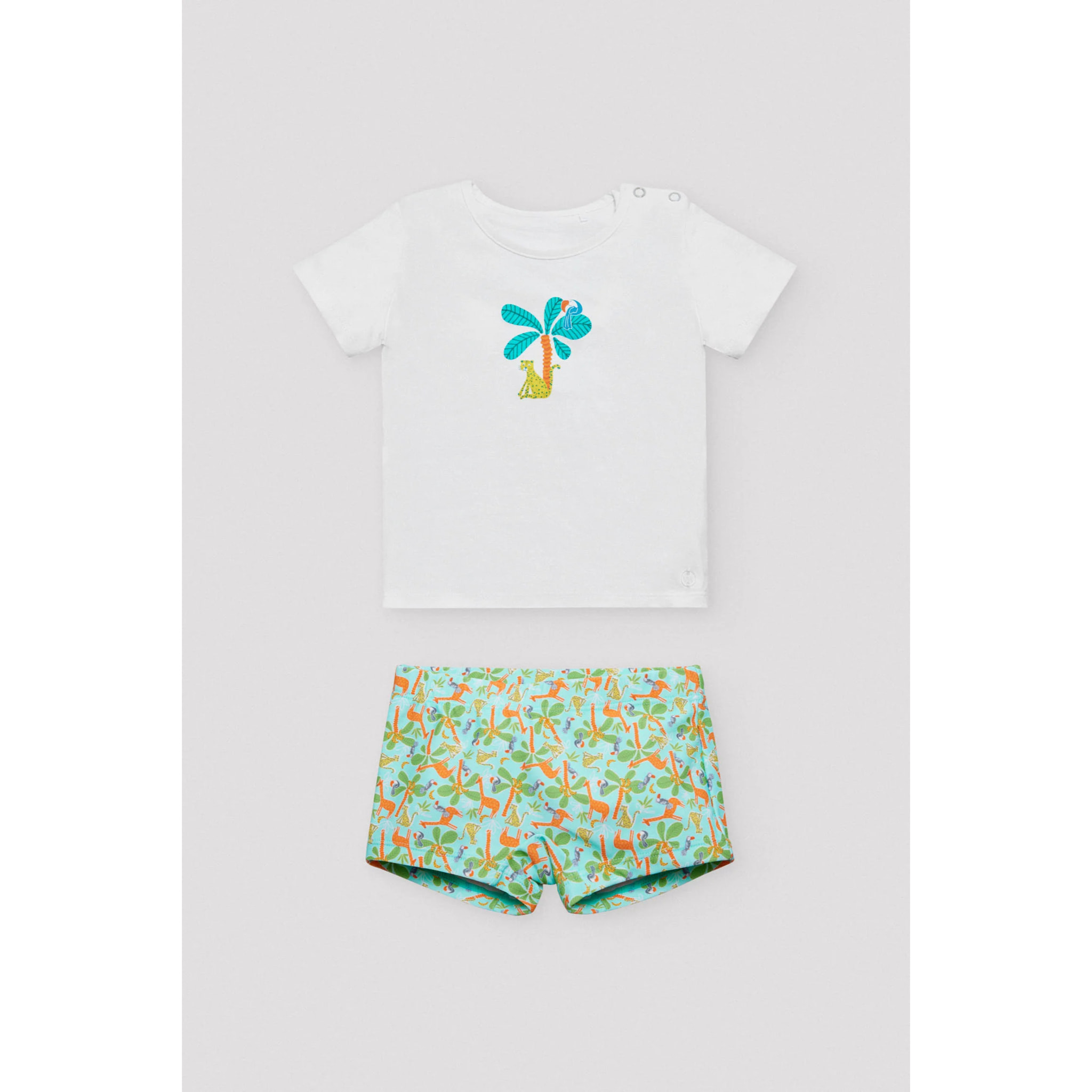 Completo costume boxer bimbo palme e maglietta