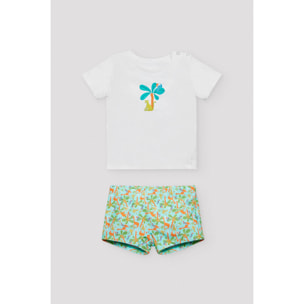 Completo costume boxer bimbo palme e maglietta