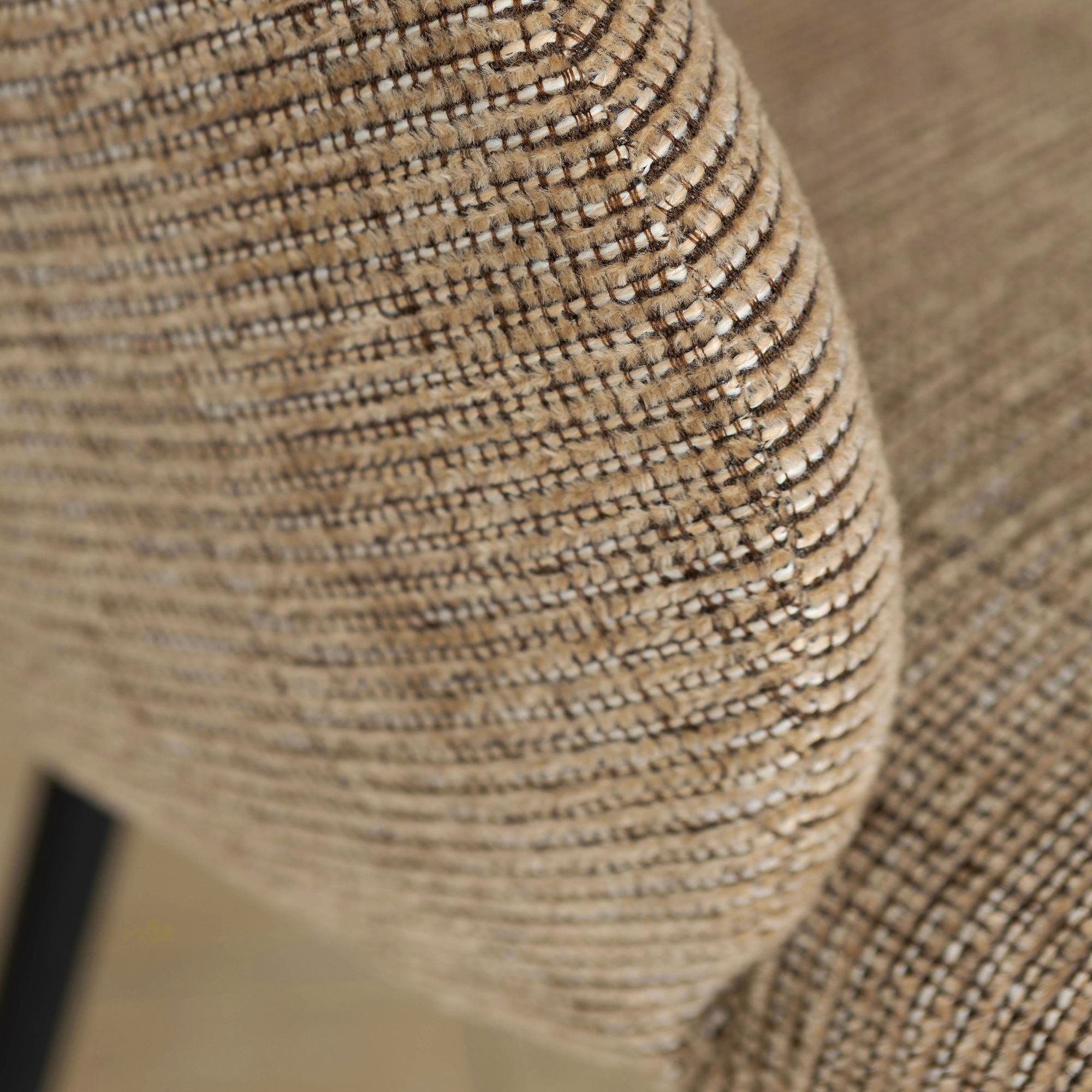 Ensemble table extensible ovale et 6 fauteuils en tweed tabac