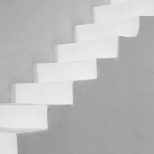 Poster milos stairs Affiche + cadre en bois - Noir