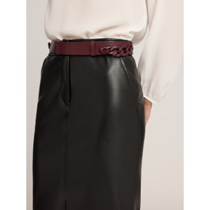 Motivi - Cinturón con motivo de cadenas - Burgundy