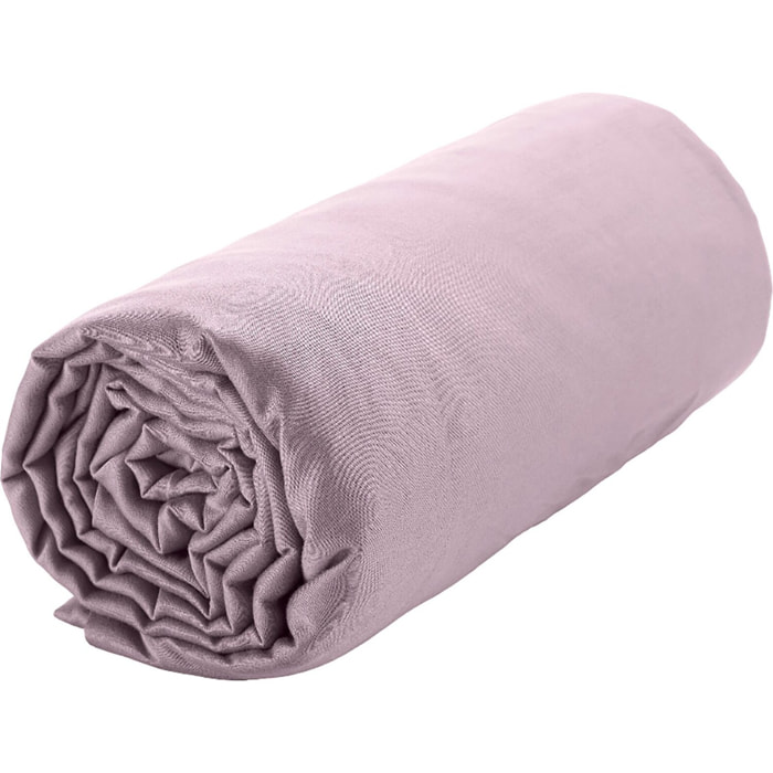 Drap housse - bonnet:30cm 100% satin de coton lavé 105 fils tourterelle